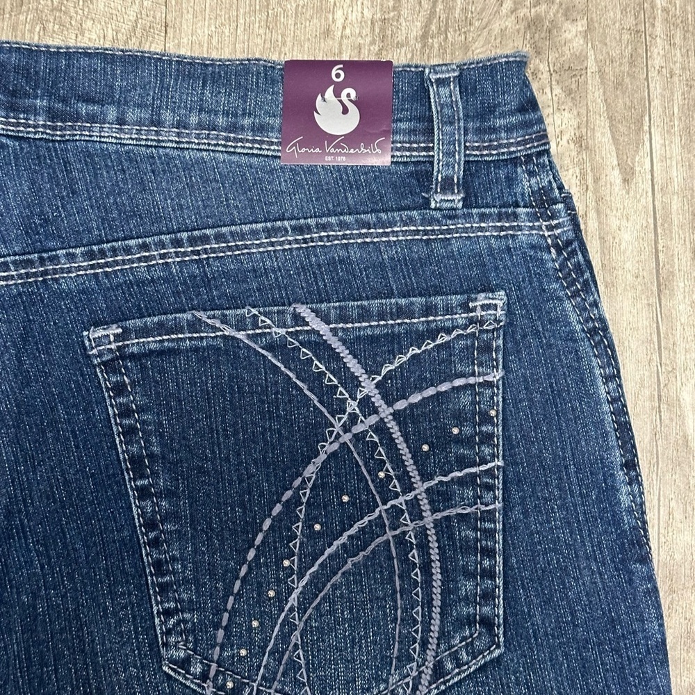 Women's Gloria Vanderbilt 6 Small Shorts Bermuda Jeans Navy Blue Spandex NWT - Picture 6 of 9